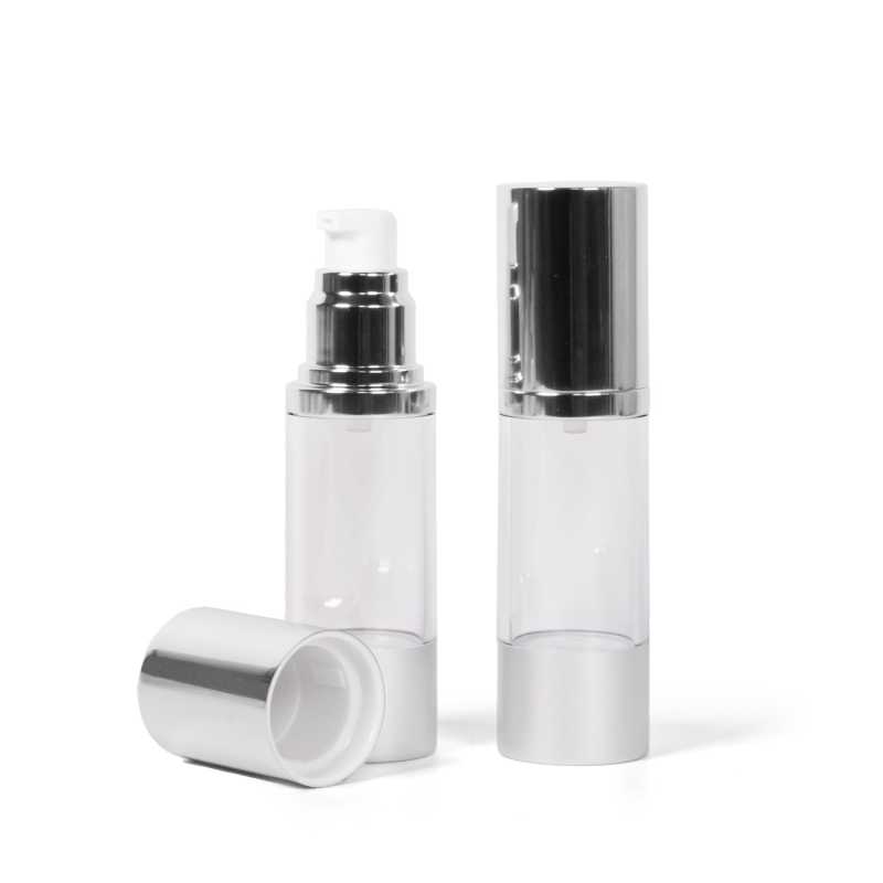 Clear Airless Bottle with Aluminium Top, 30 ml