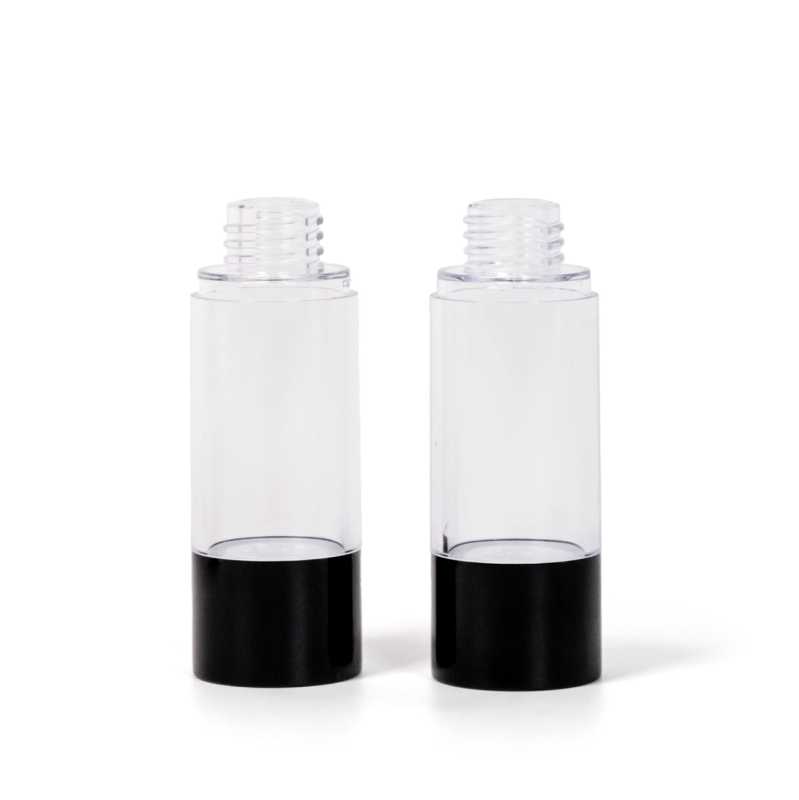 Clear Airless Bottle with Black Bottom, 30 ml