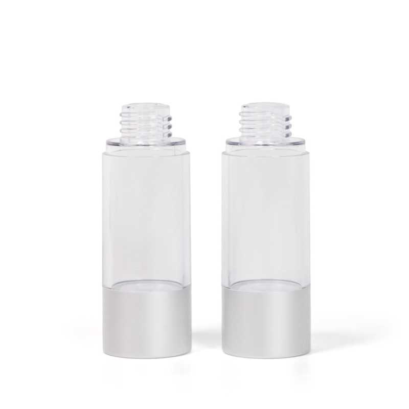 Clear Airless Bottle with Silver Bottom, 30 ml