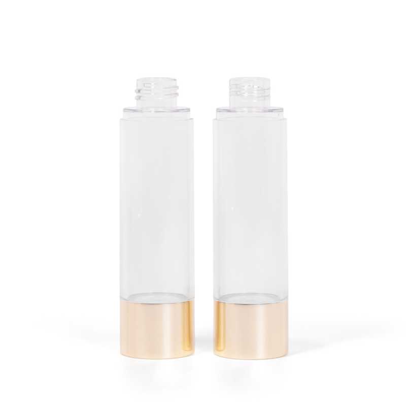 Clear Airless Bottle with Golden Bottom, 45 ml