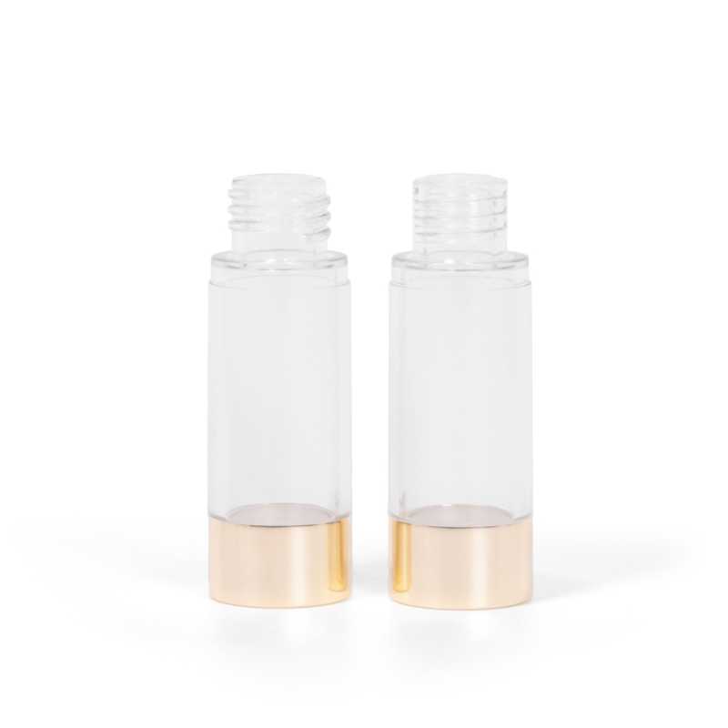 Clear Airless Bottle, Golden Bottom, 15 ml