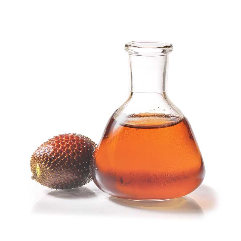 Buriti oil is an exotic oil. It is produced by cold pressing the fruit of the Amazonian moriche palm (Mauritia flexuosa). Due to its very high beta-carotene con