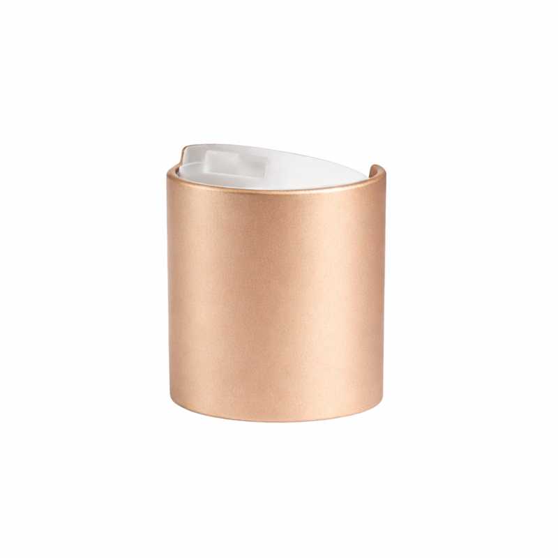 White Plastic Disc Top with Matte Rose Gold Aluminium Collar, 24/410