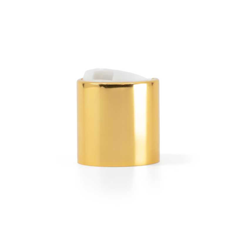 White Plastic Flip Top With Golden Aluminum Collar, 24/410