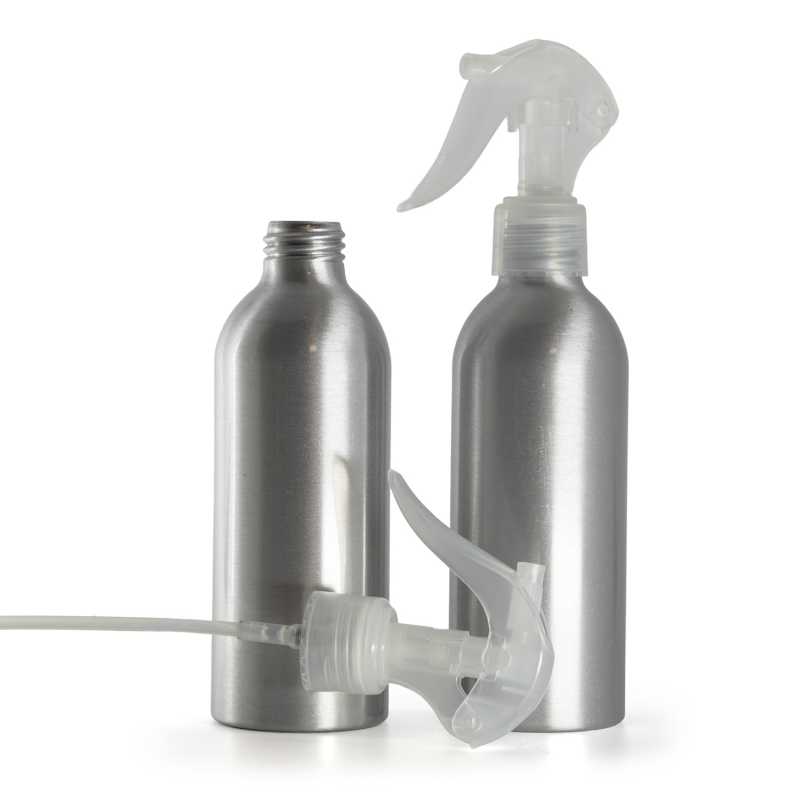 Aluminium Bottle, Mini Trigger Spray, Transparent, 200 ml