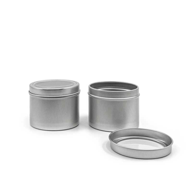 Silver Aluminium Jar with Transparent Lid, 115 ml