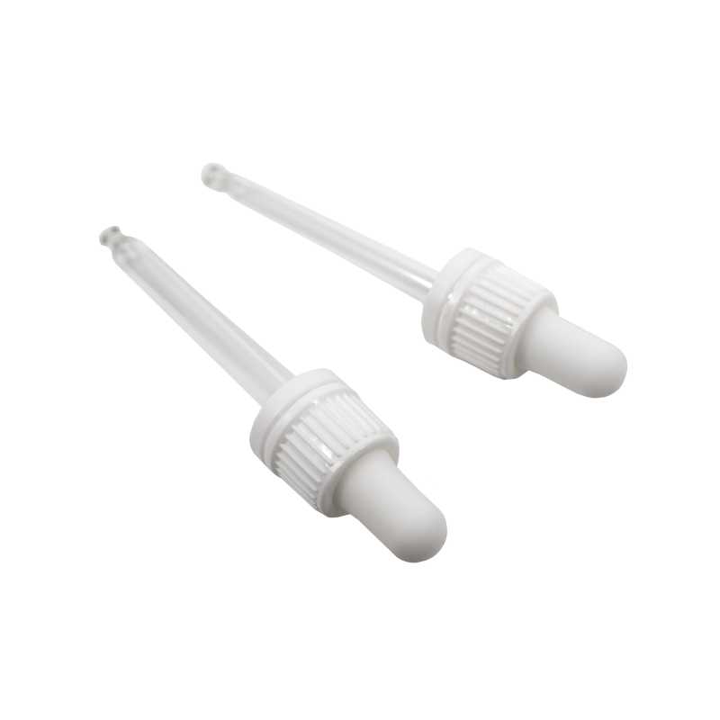 Tamper Evident Glass Dropper, White, 71 mm