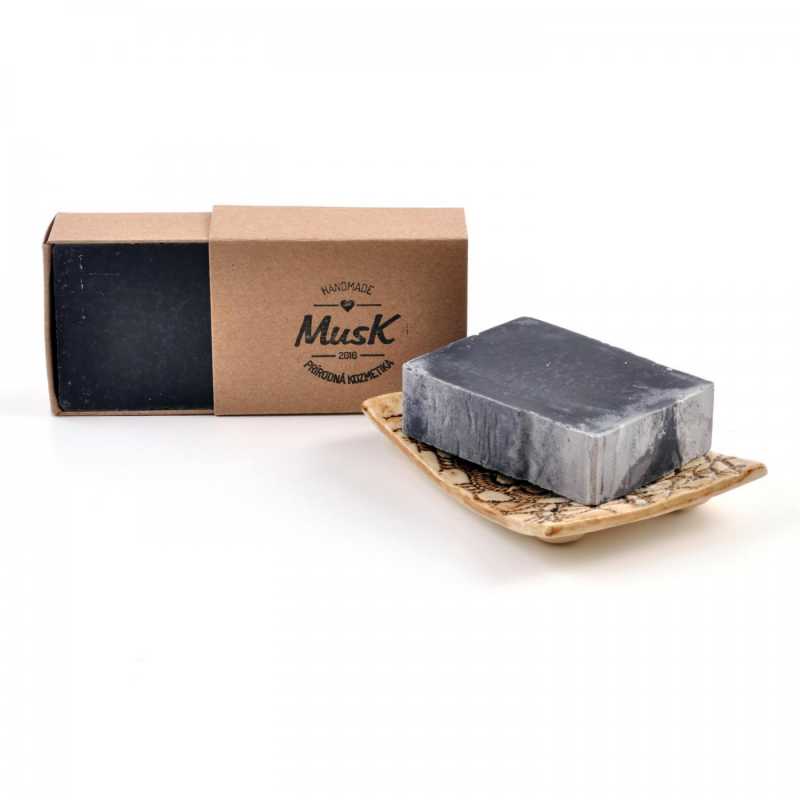 Soap with activated charcoal and tea tree essential oil has anti-inflammatory effect on the skin, heals acne, burns, mild abrasions, relieves itching of the ski