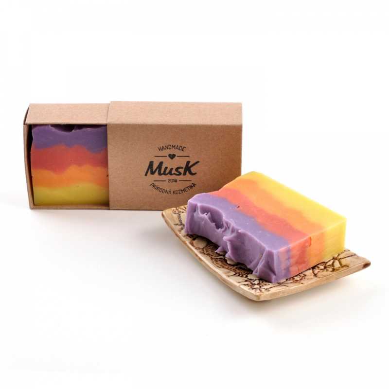 An explosion of colour, arranged in gentle, colourful waves will enchant any design lover.
 The waves feature natural, handmade soap made with a combination of