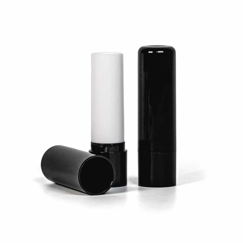 Lip Balm Twist Up Tube, Total Cover Cap, Black