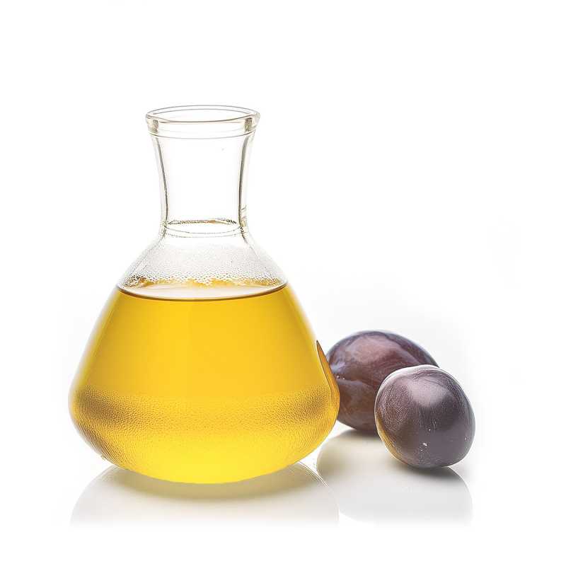 Plum Kernel Oil is produced by cold pressing. It has a golden colour and a distinct aroma of marzipan. It is very rich in oleic acid, so it is excellent for dry