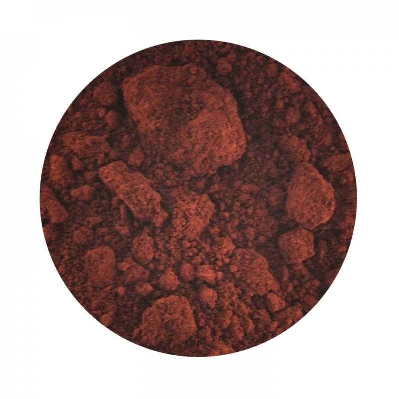 Dark brown with red tinge. Brown iron oxides are a mixture of red, yellow and black. It can be used to make powders, bronzers and eyeshadows. Iron oxides are ve