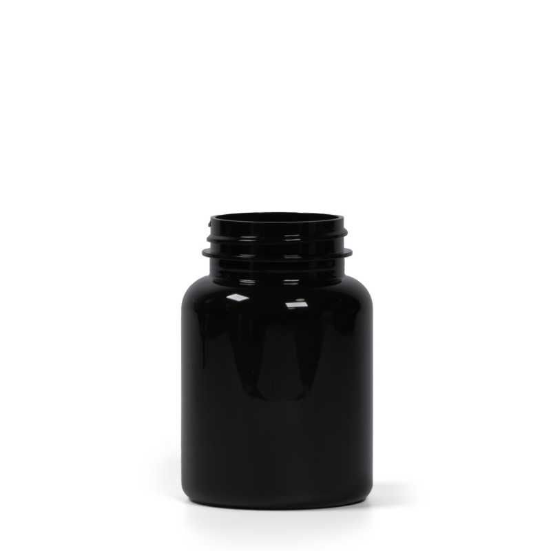 Black Plastic Pill Jar, 150 ml