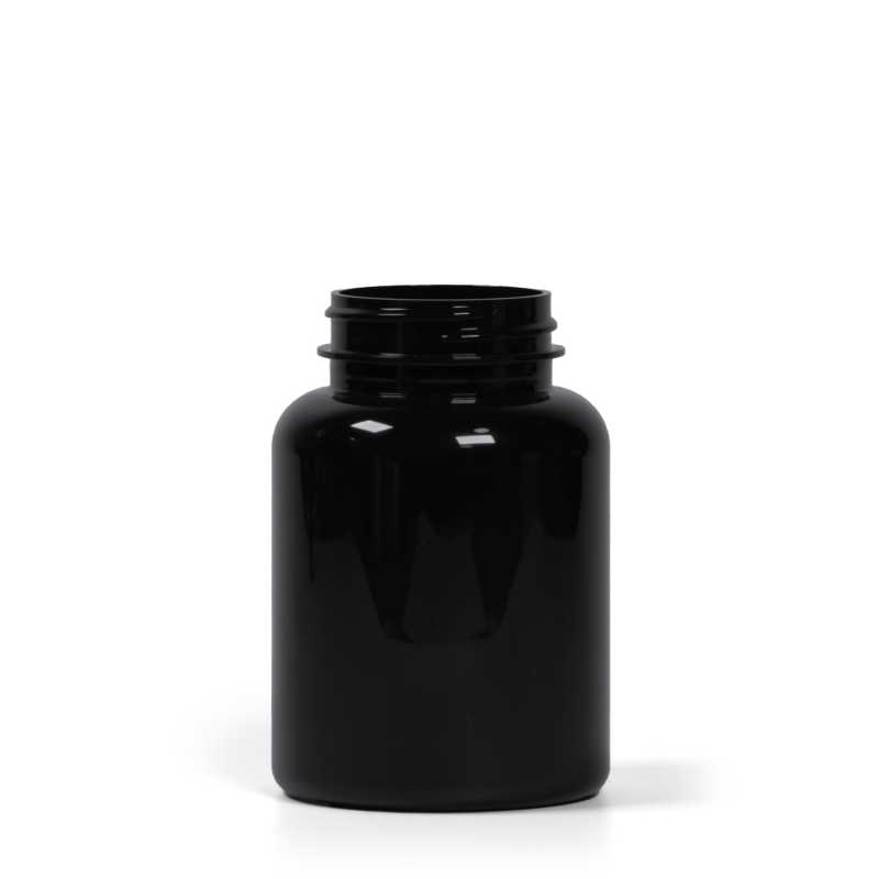 Black Plastic Pill Jar, 200 ml