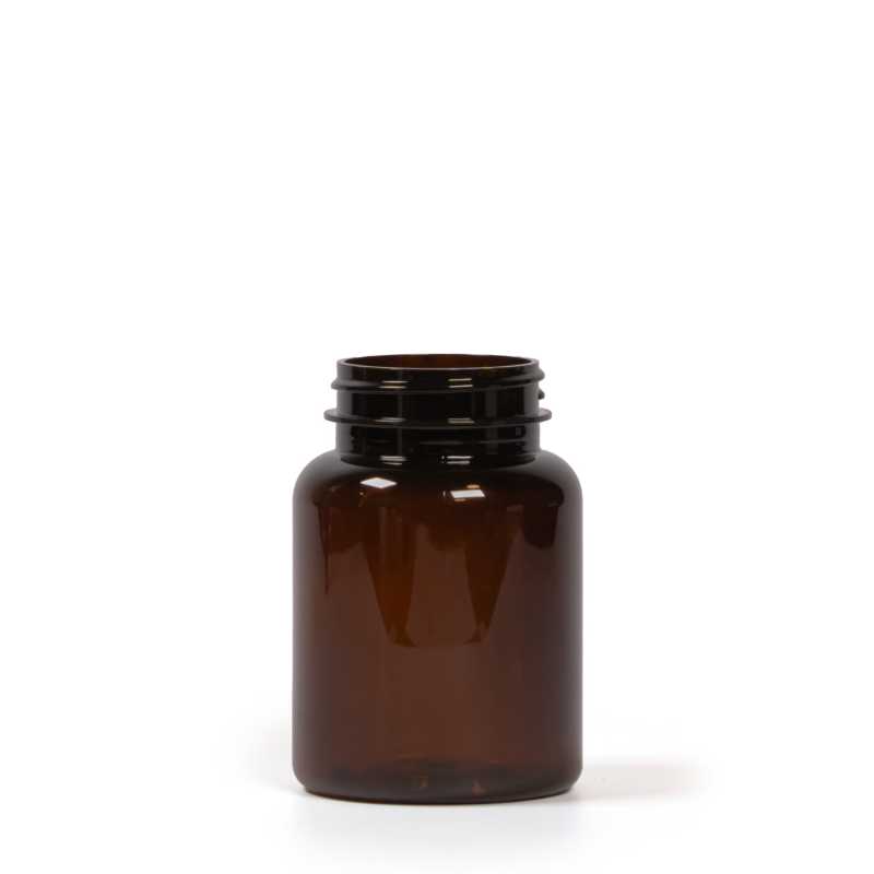Amber Plastic Pill Jar, 150 ml
