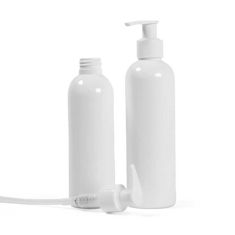 White Plastic Bottle, White Pump, 250 ml