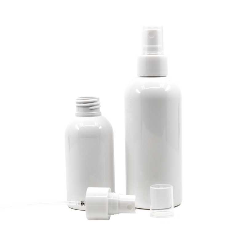 White plastic bottle made of PET with glossy surface.
Volume: 200 ml, total volume 220 mlBottle height: 133mmBottle diameter: 51 mmNeck: 24/410
The packaging 