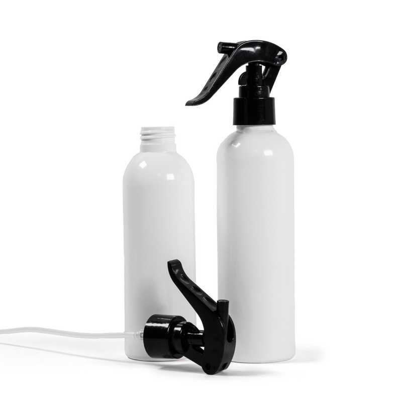 White Plastic Bottle, Black Trigger Spray, 250 ml