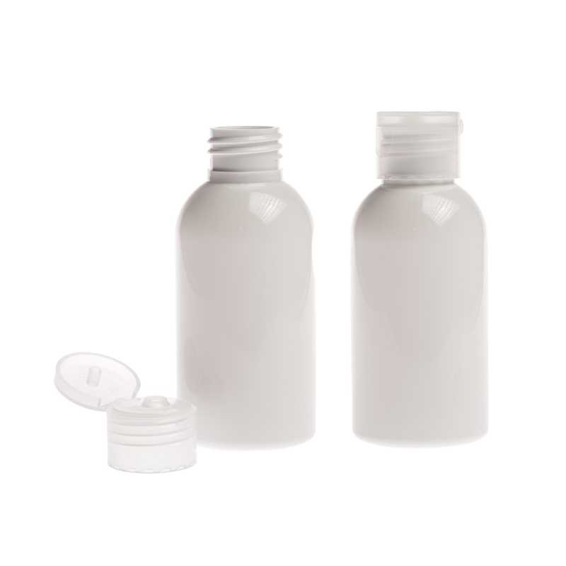 White Plastic Bottle, Transparent Flip Top, 150 ml