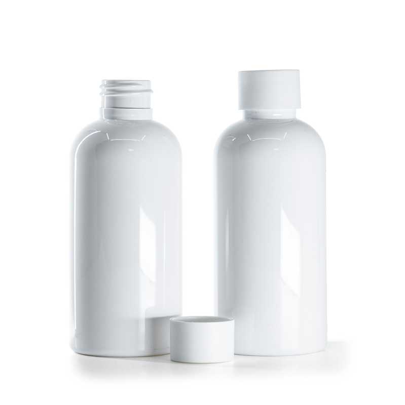 White Plastic Bottle, Matte White Cap, 150 ml