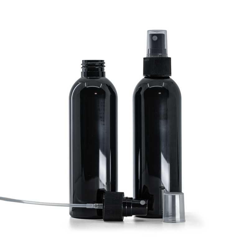 Black Shiny Plastic Bottle, Black Spray, 200 ml