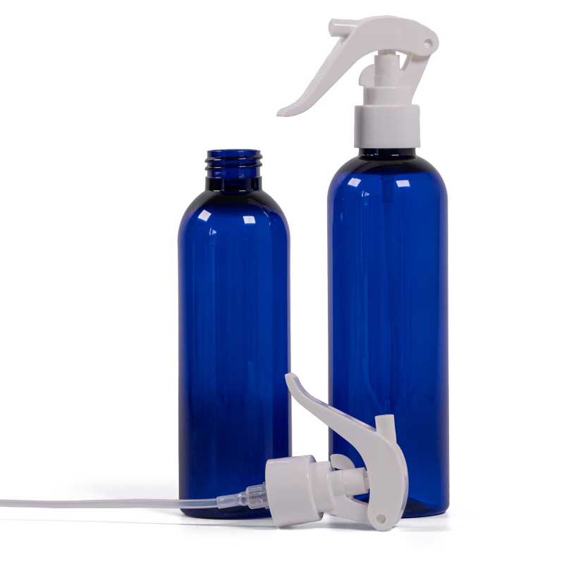 Blue Plastic Bottle, White Trigger Spray, 250 ml