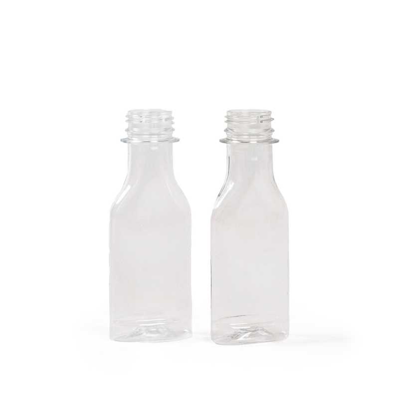 Clear Flat Plastic Bottle, 28/410, 50 ml