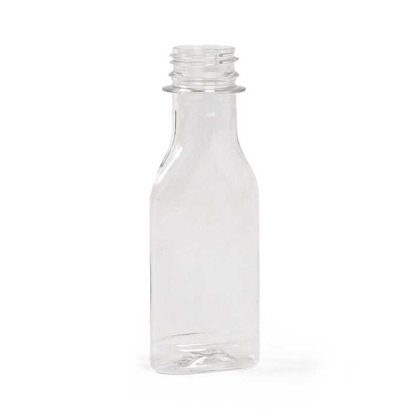 Clear Flat Plastic Bottle, 28/410, 50 ml