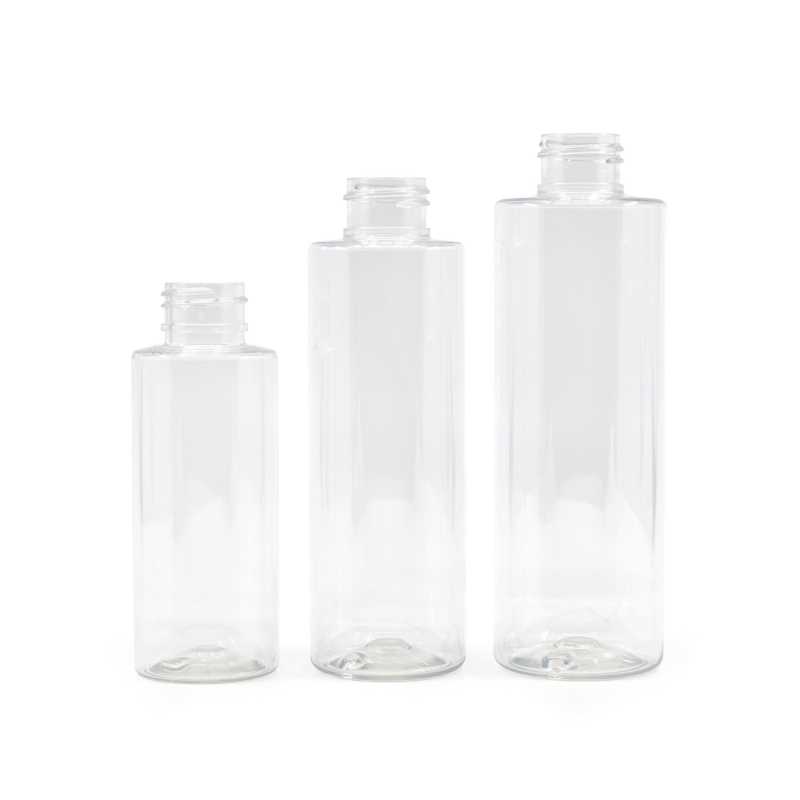Transparent plastic bottle, ideal for storing a variety of liquids, oils, lotions, etc. It is semi-rigid, but can be squeezed.
Volume: 150 ml, total volume 161