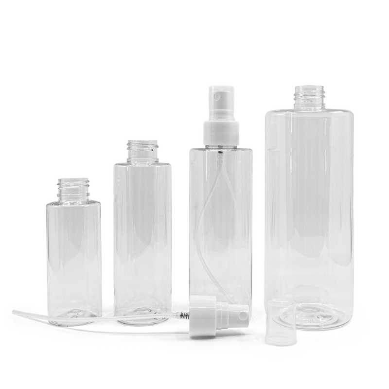 Transparent plastic bottle, ideal for storing a variety of liquids, oils, lotions, etc. It is semi-rigid, but can be squeezed.
Material: PET
Volume: 100 ml, t