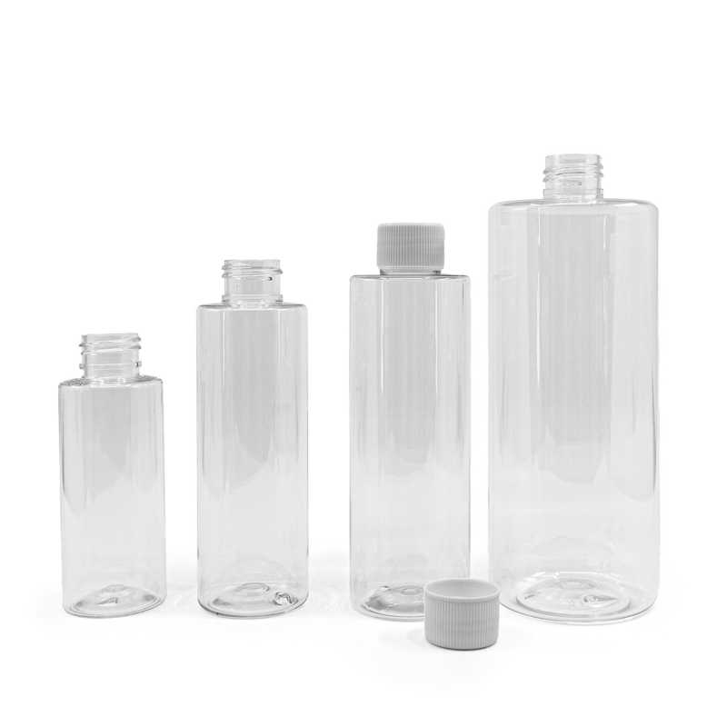 Clear Plastic Bottle, White Plastic Cap, 500 ml