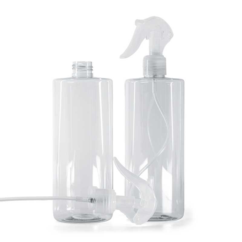 Clear Plastic Bottle, Mini Trigger Spray, Transparent, 500 ml