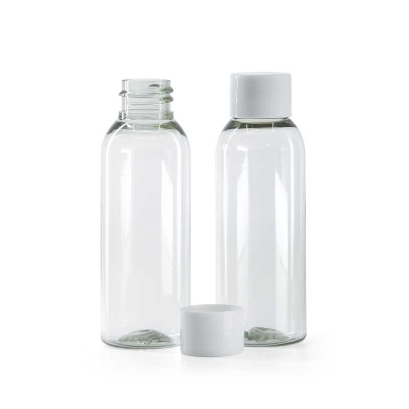 Recycled Plastic Bottle with White Smooth Cap, 50 ml