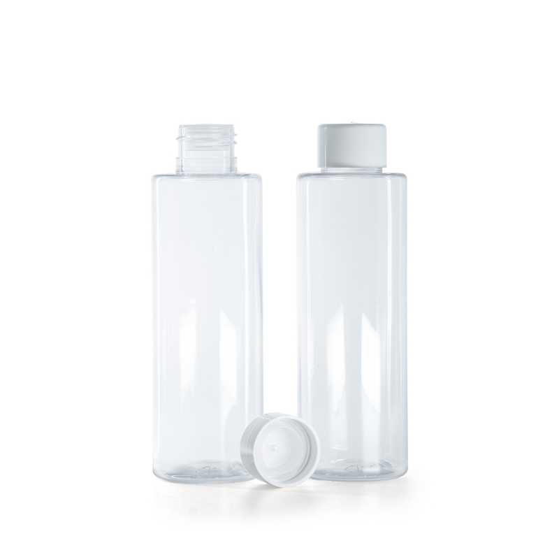 Clear Plastic Bottle, Smooth White Cap With Reducer, 150 ml