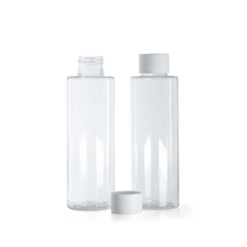 Clear Plastic Bottle, Matte White Cap, 150 ml