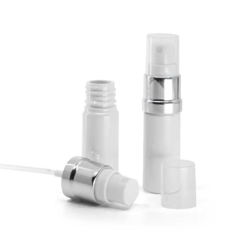 White Plastic Bottle, Silver White Spray, 10 ml