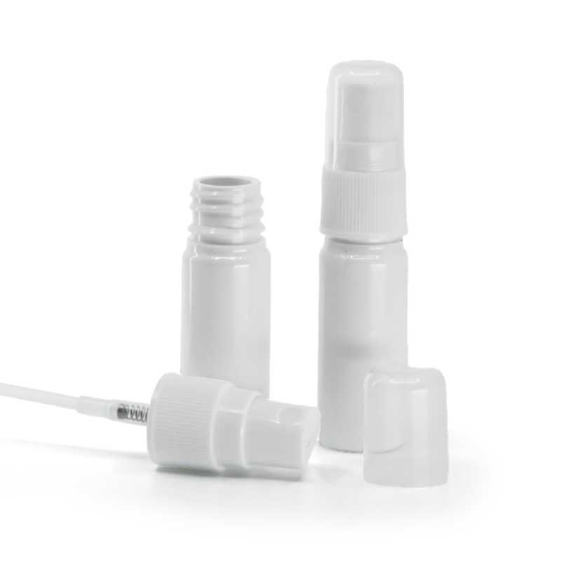 White Plastic Bottle,  White Spray Pump For Plastic Bottle, 10 ml
