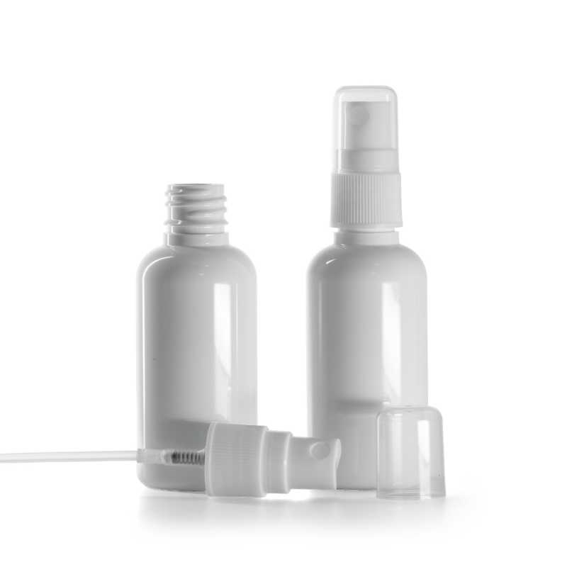 White Plastic Bottle, White Spray Pump For Plastic Bottle, 50 ml