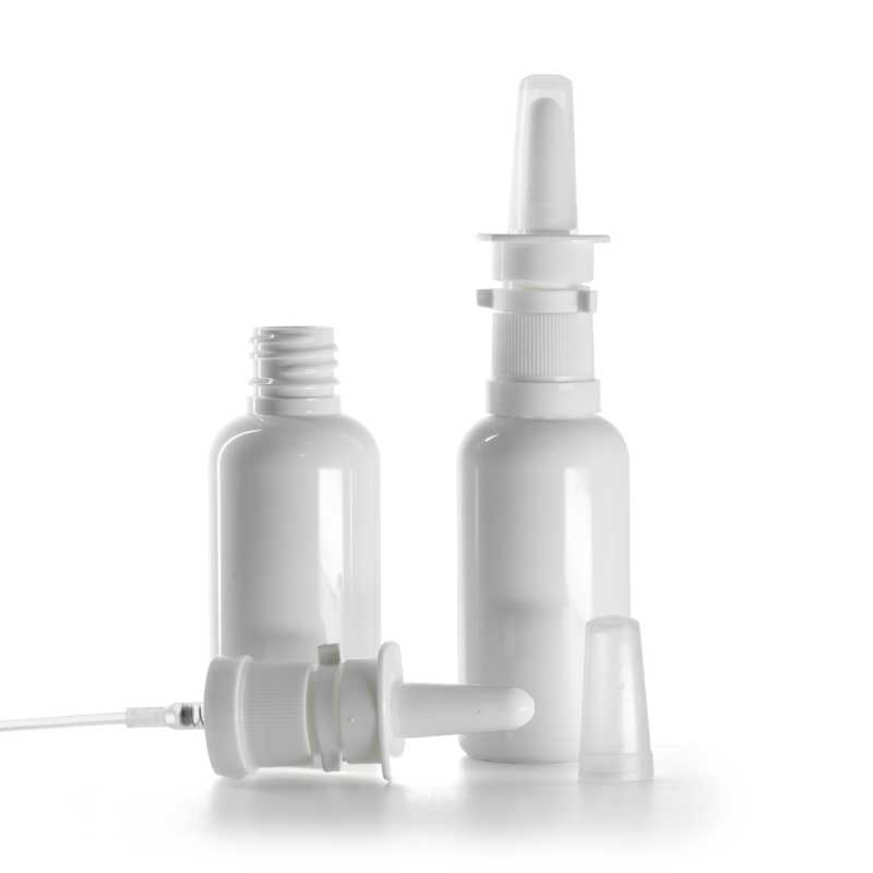 White Plastic Bottle, White Nasal Spray, 50 ml