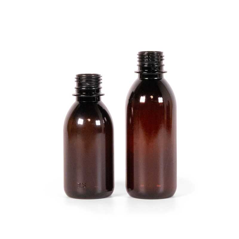 Brown Plastic Bottle, 28/410, 150 ml