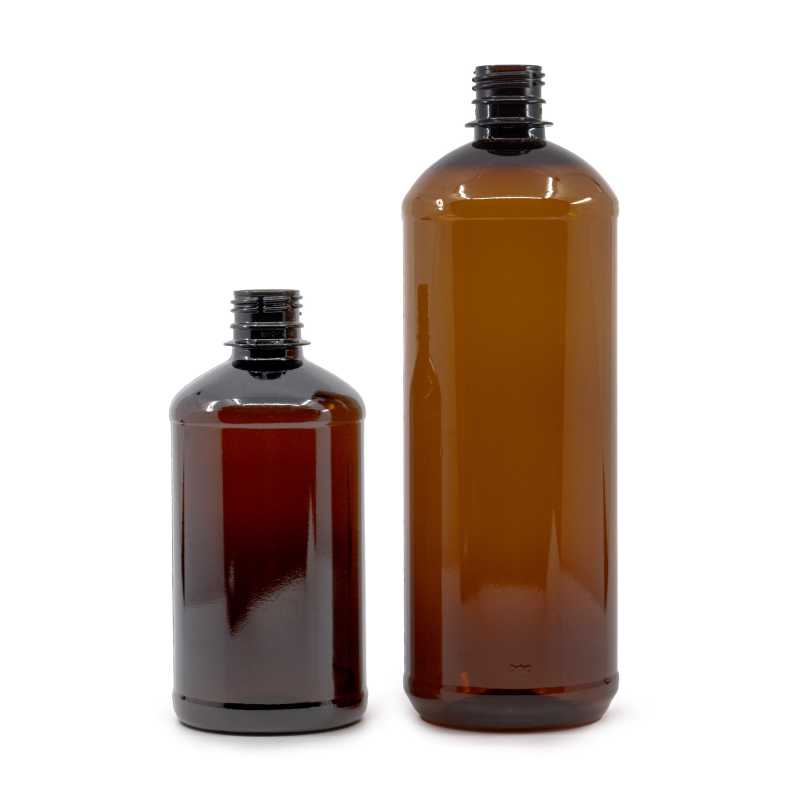 Theplastic bottle with a volume of 500 ml serves as a packaging material for various liquids or powders. Thanks to its brown colour, it effectively protects the