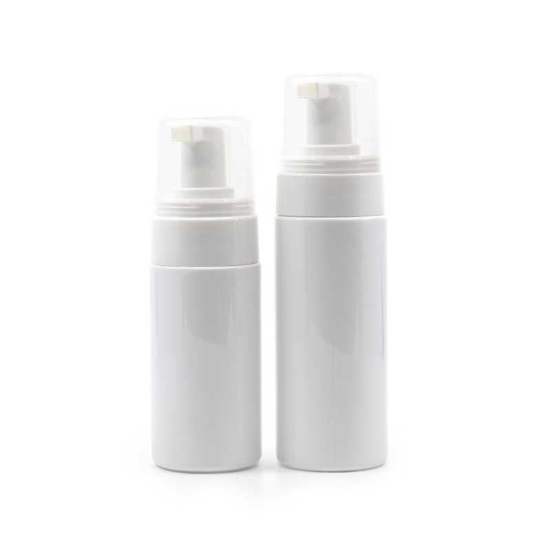 Thefoaming bottle is a great helper when storing cosmetic products.  
The white opaque plastic bottle with foaming head allows you to turn your micellar water,