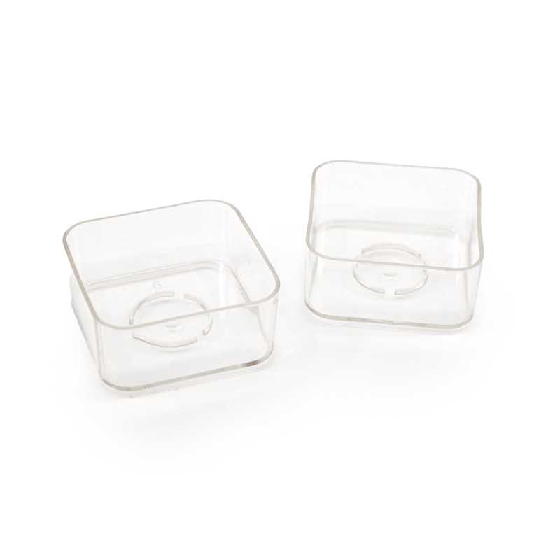 Plastic mould for tea lights, square 3,7 cm.