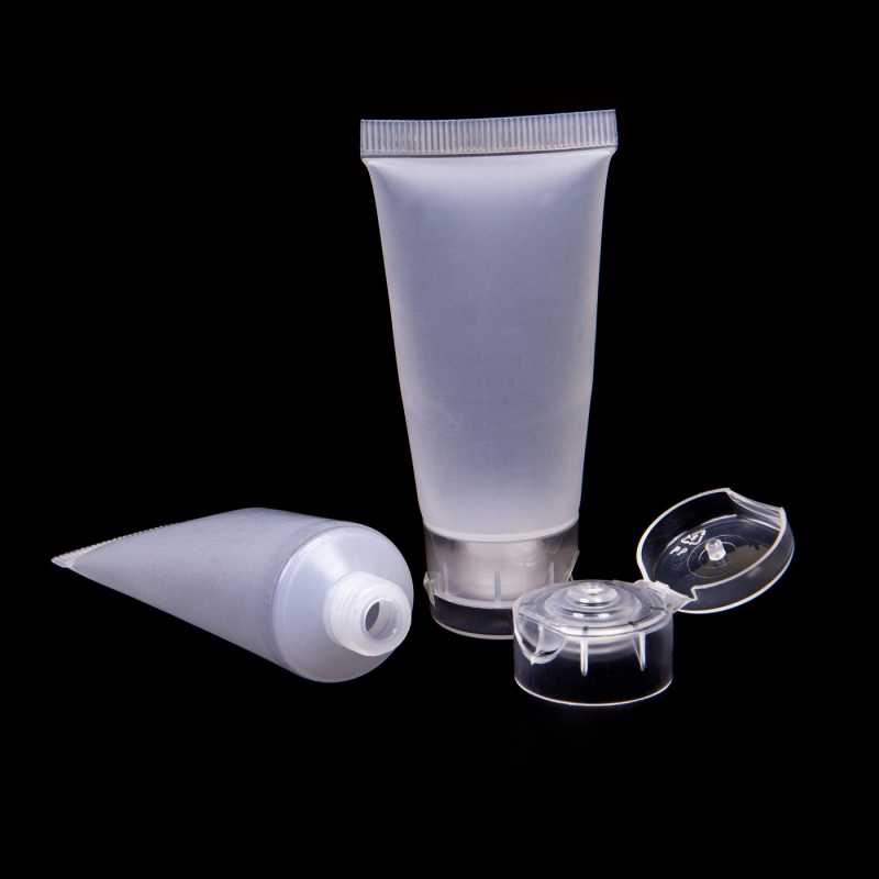 The milky frosted clear plastic tube with cap is easy to squeeze out and ideal for make-up, toothpastes and gels, creams and lotions.Suitable for repeated use.L