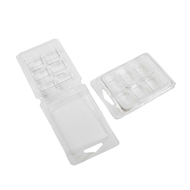 Plastic containers for scented waxes in the shape of a square, package contains 10 pcs.
