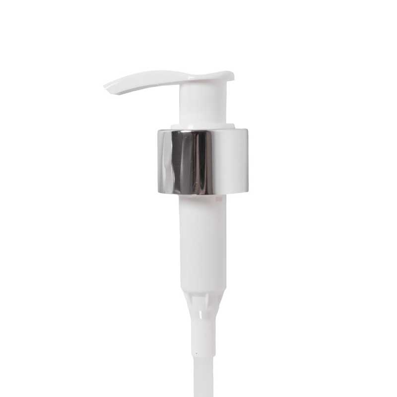 White Lotion pump, 24/410, Glossy Silver, 180 mm
