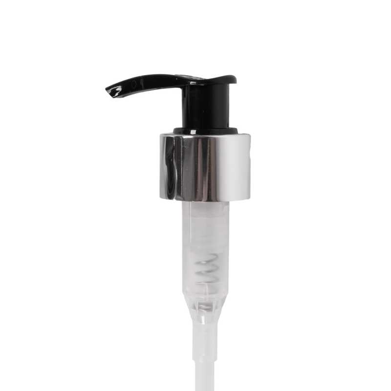Black Lotion Pump, 24/410, Glossy Silver, 180 mm