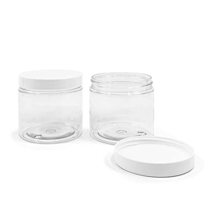 The plastic cup is made of transparent PET plastic and is fully recyclable. It is suitable for storing skin creams, body butters, scrubs, but also in the food i