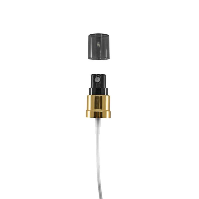 Fine Mist Sprayer, Glossy Gold Black with Smoky Overcap, 18/415