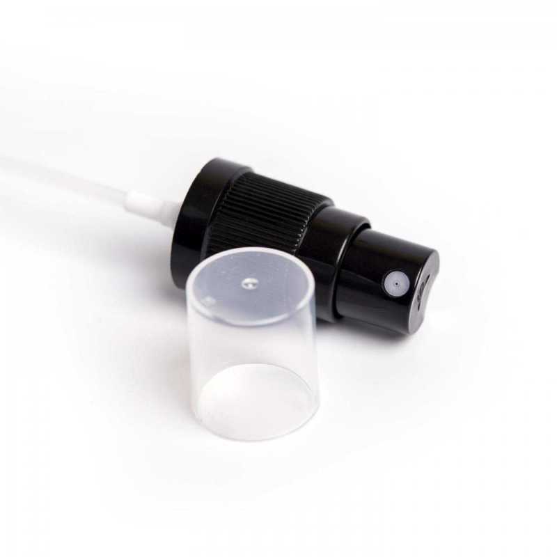Black plastic atomizer with black cap.Nozzle: 20/410Length of tubing: 80 mmMaterial: polypropylene, polyethylene
Please note that by purchasing our product you